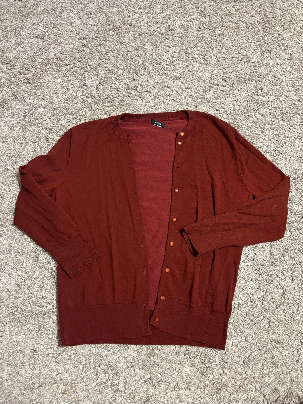 Women’s Crewneck eButton Cardigan Sweater - Brick Red